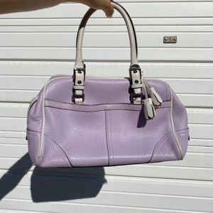 coach pebbled lavender leather purse